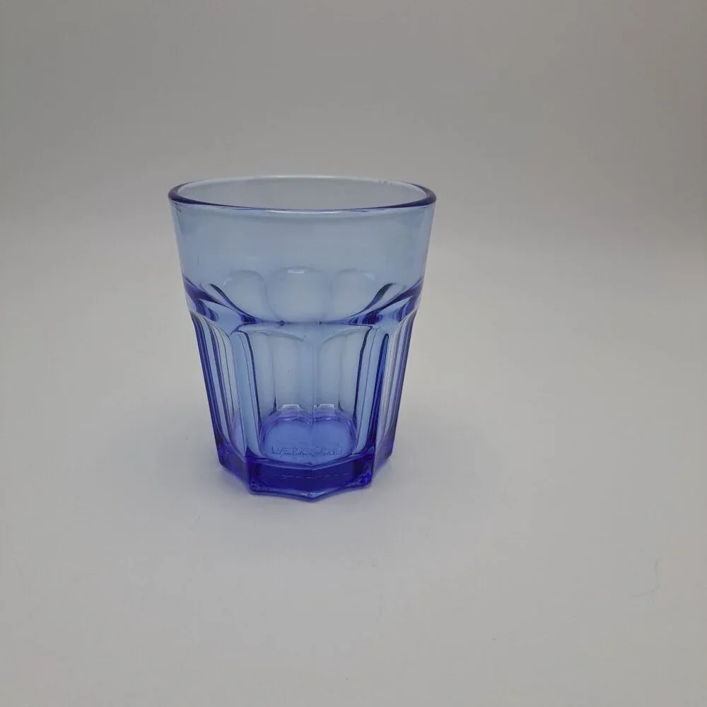 Ikea 9 Panel Tumbler Drinking Glass Blue France